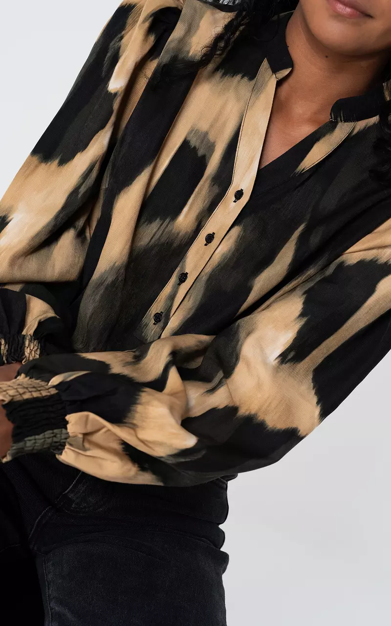 Blouse met knoopjes Zwart