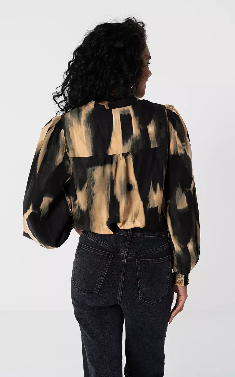 Blouse met knoopjes Zwart