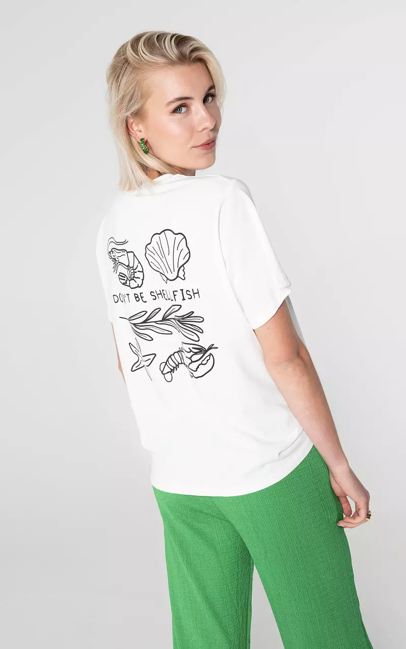 Round neck t-shirt with print White