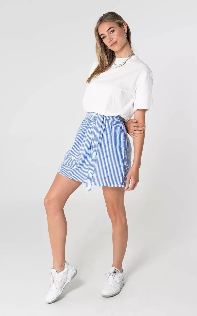 Skort mit Bindeschleife Blau Weiß