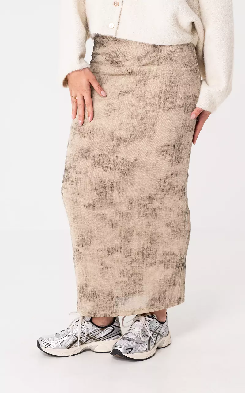 Skirt with glitter detail Taupe Grey