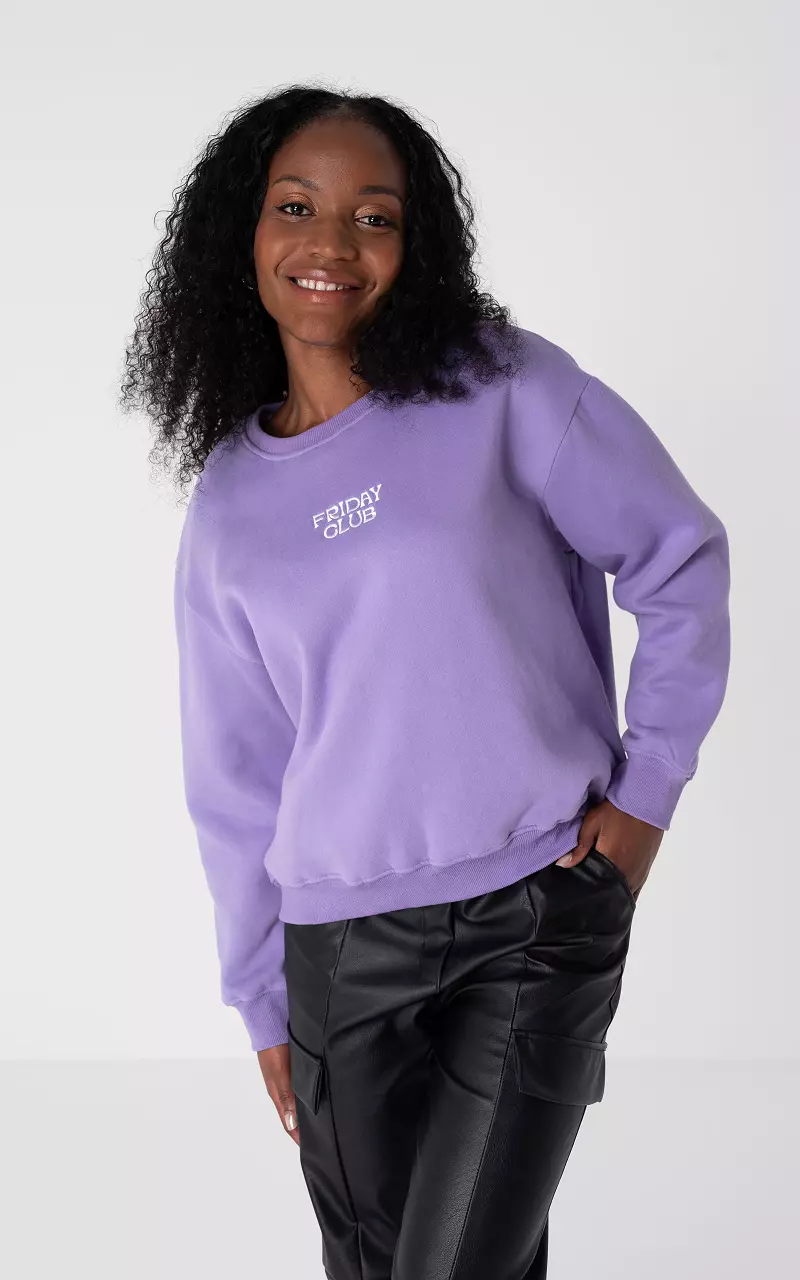 Sweater met print Paars Wit