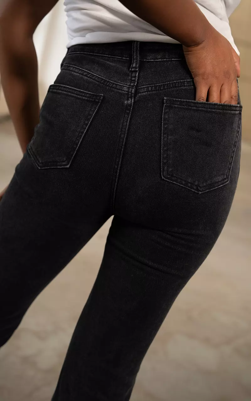 High waist straight fit jeans Venus Dark Grey
