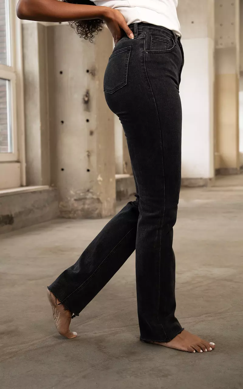 High waist straight fit jeans Venus Dark Grey