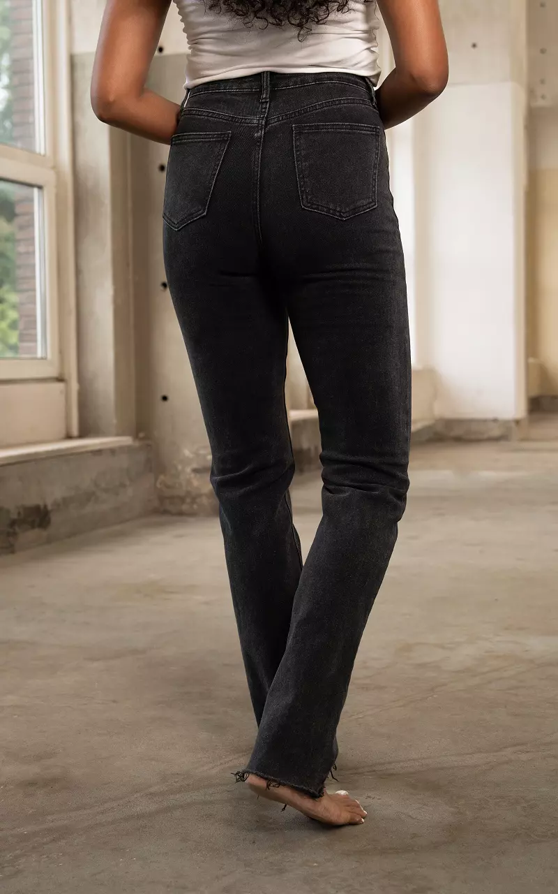 High waist straight fit jeans Venus Dark Grey