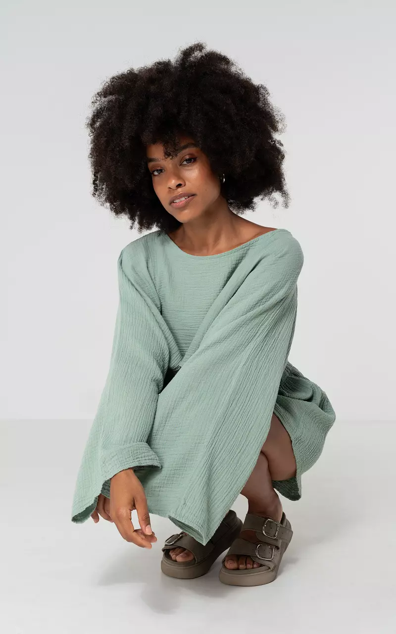 Crop top with wide sleeves  Mint