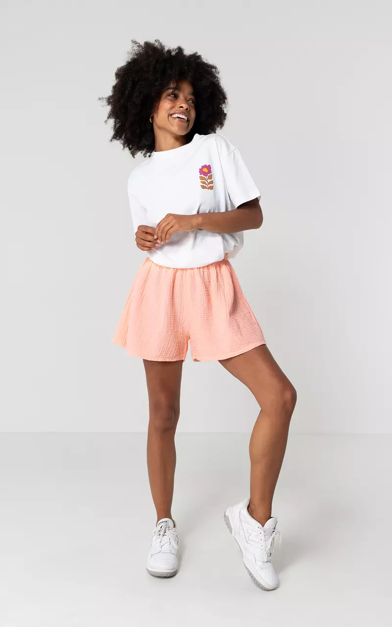 Shorts with elasticated band Peach