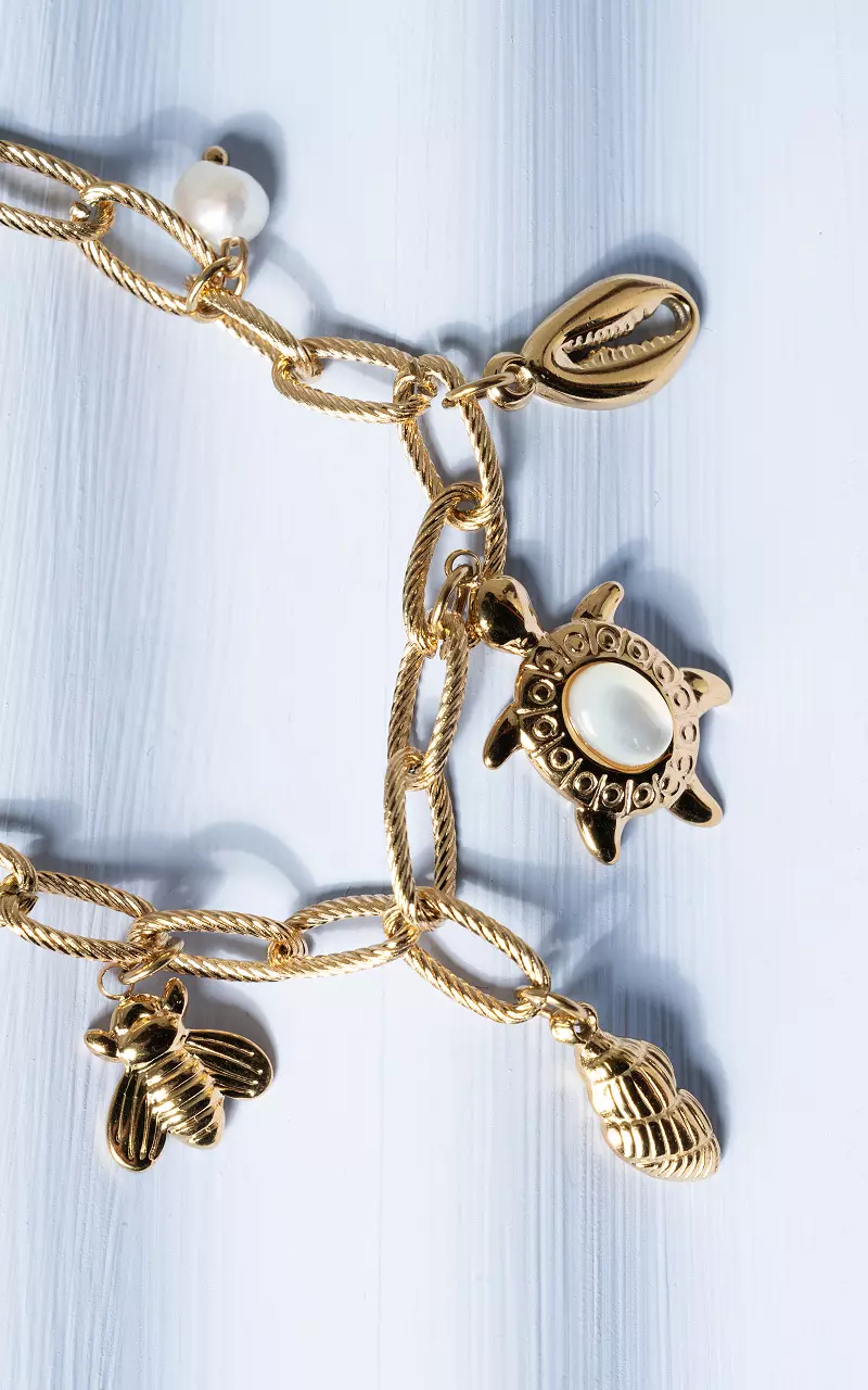 Adjustable bracelet with charms Gold