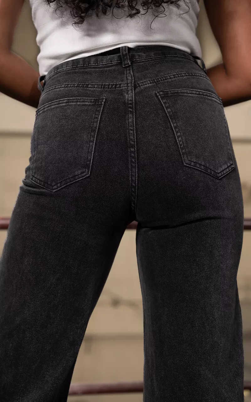Wide leg jeans Donkergrijs