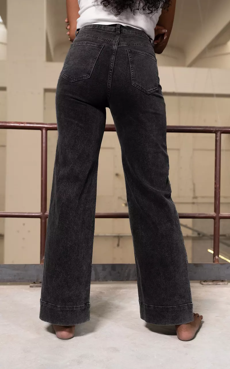 Wide leg jeans Donkergrijs