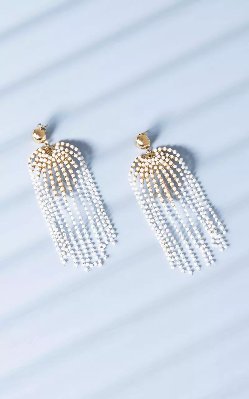 Earrings made of stainless steel Gold White