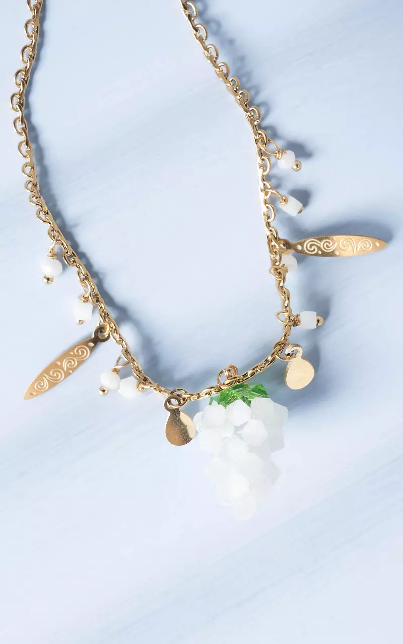 Verstellbares Armband mit Anhängern Gold Weiß