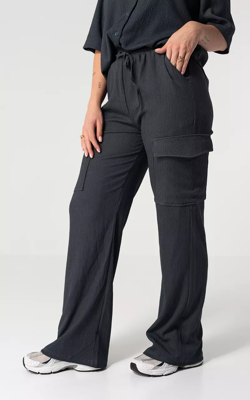 Cargo wide leg trousers Dark Grey