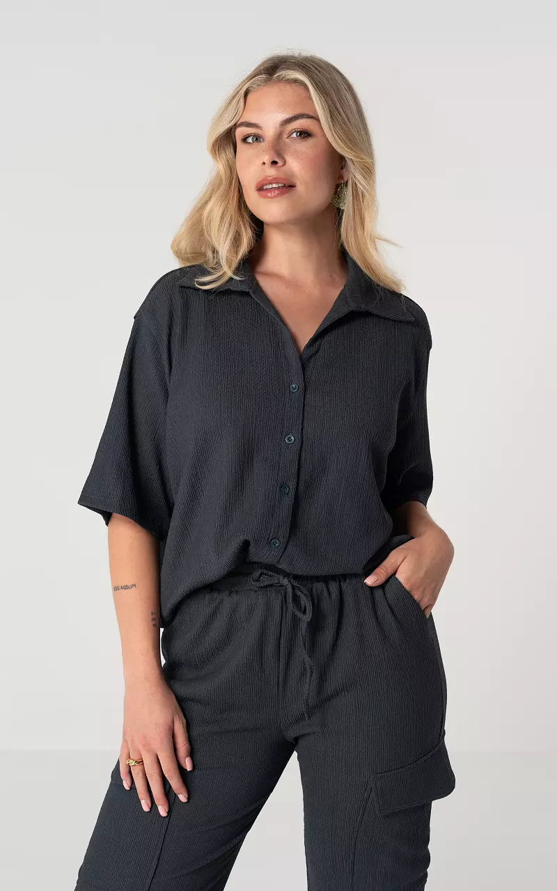 Loose-fitting blouse Dark Grey