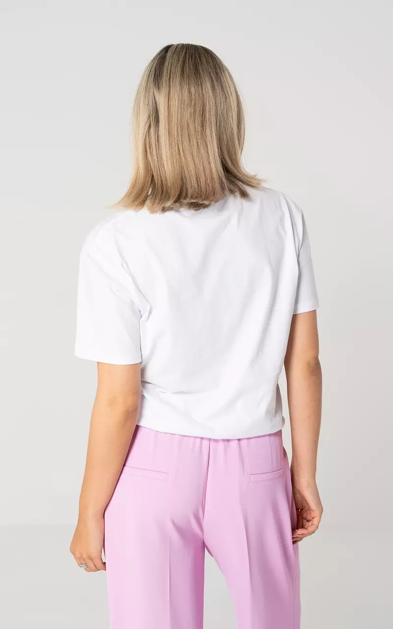 Round neck t-shirt with print White