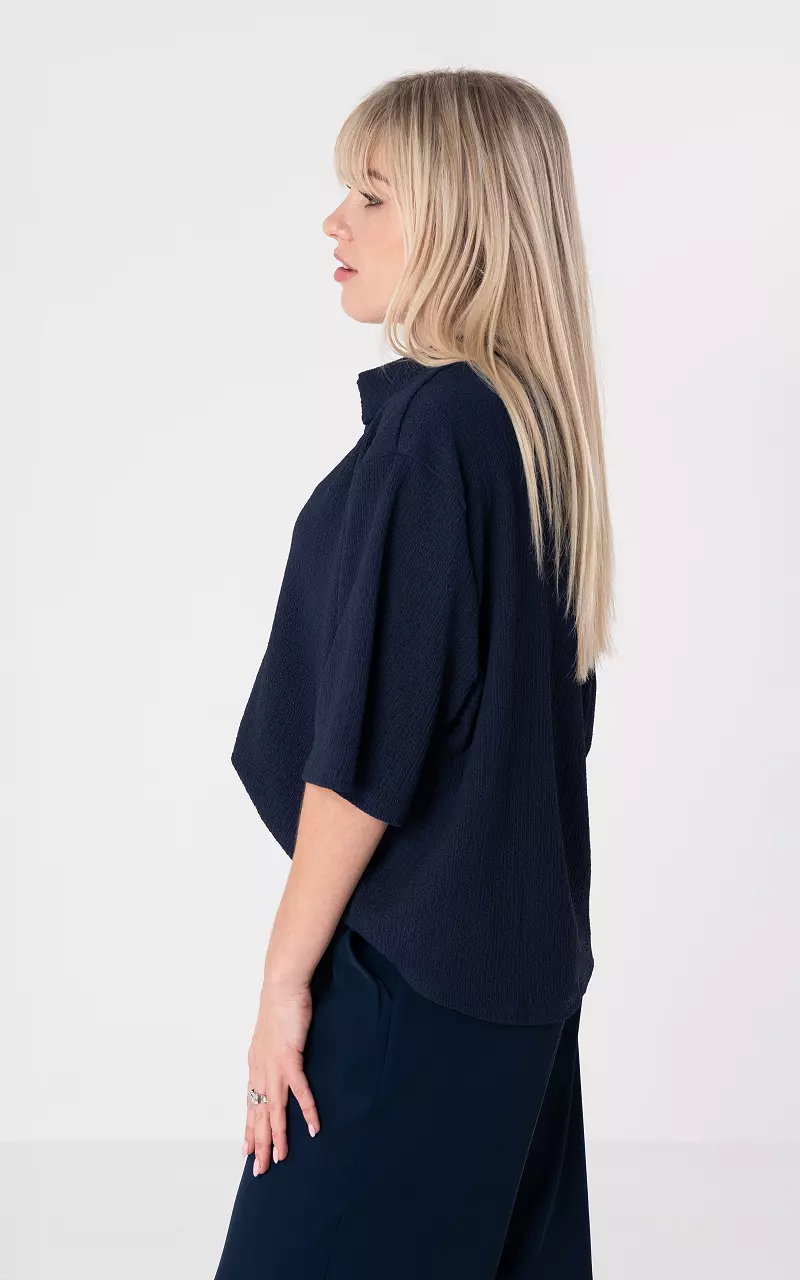 Locker fallende Bluse Dunkelblau
