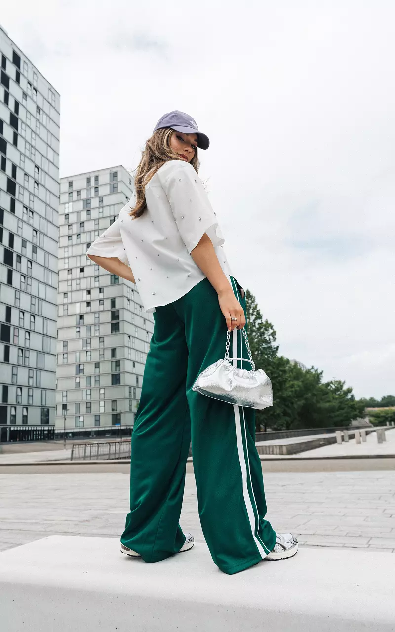 Striped pants Green White