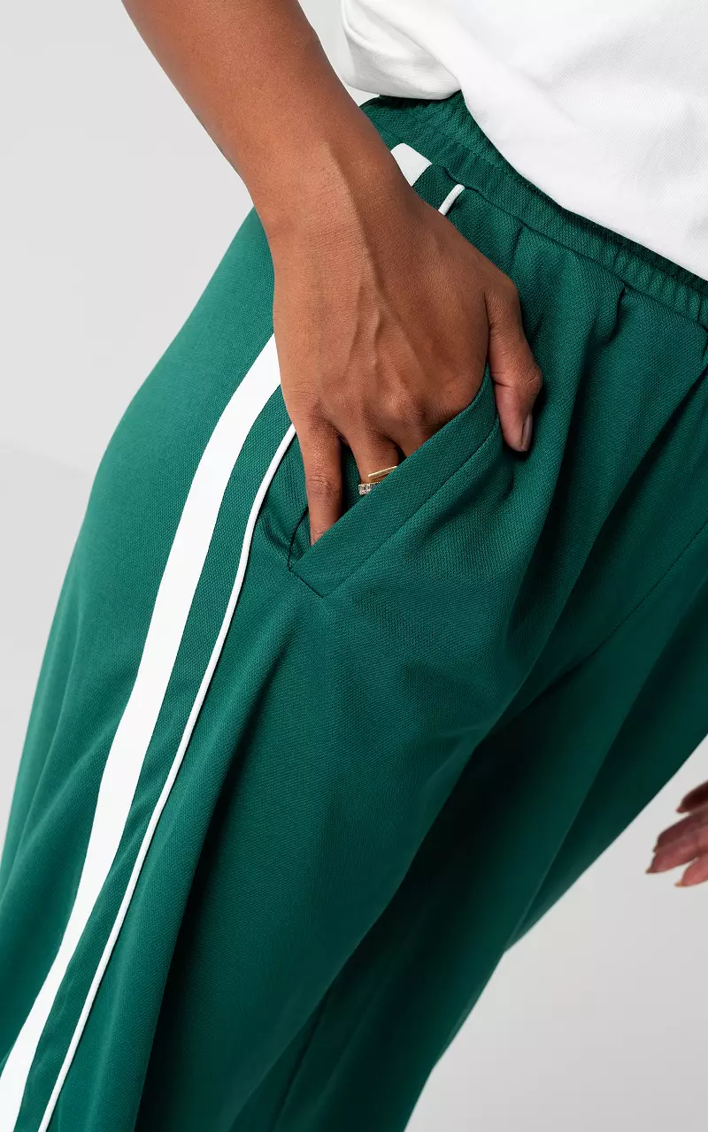 Striped pants Green White