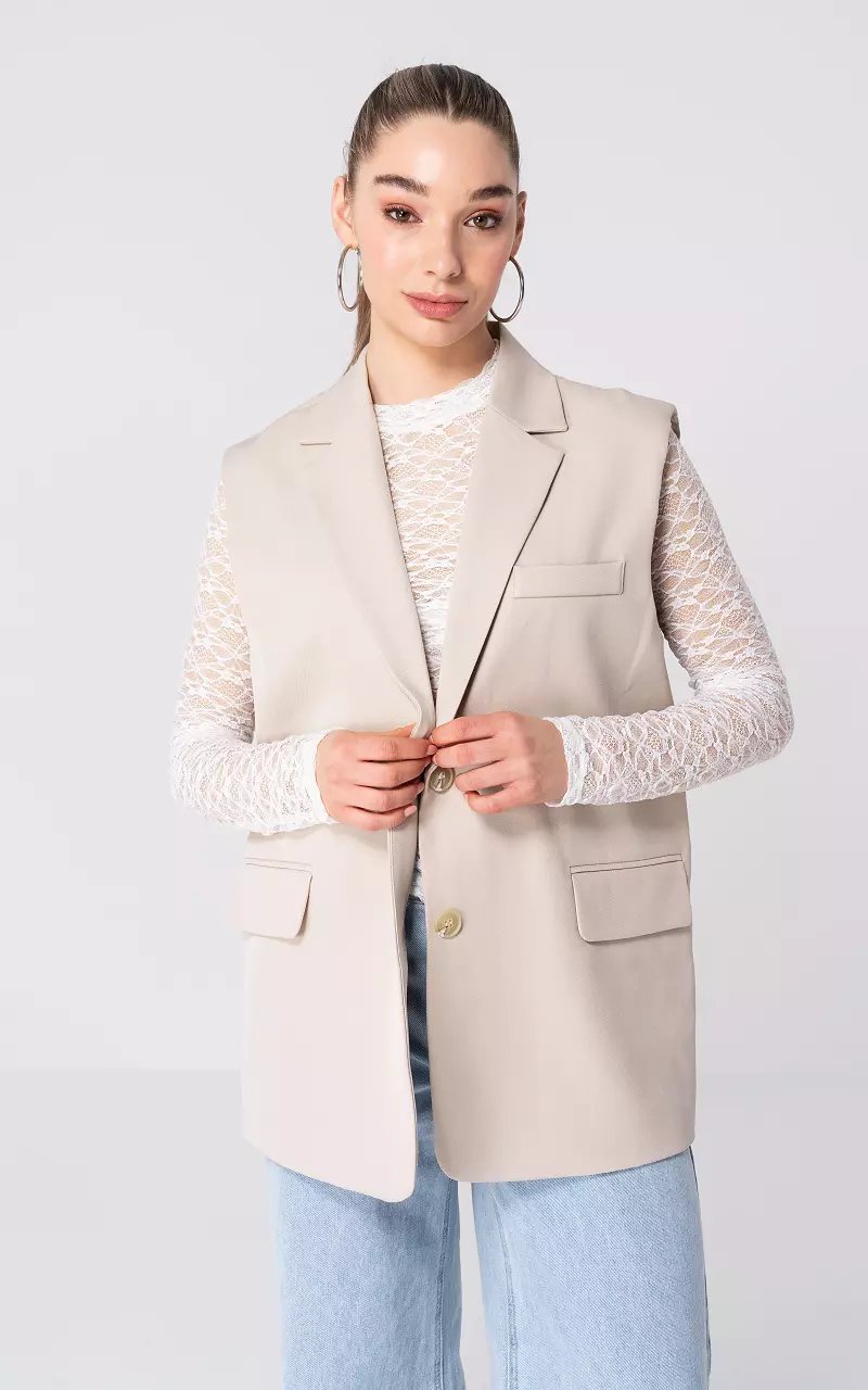 Oversized gilet Taupe