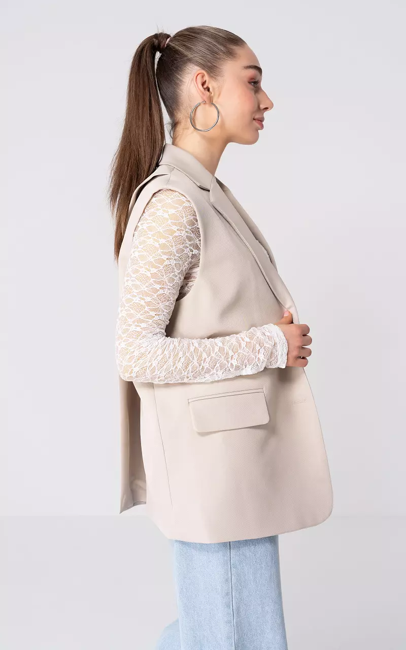 Oversized gilet Taupe