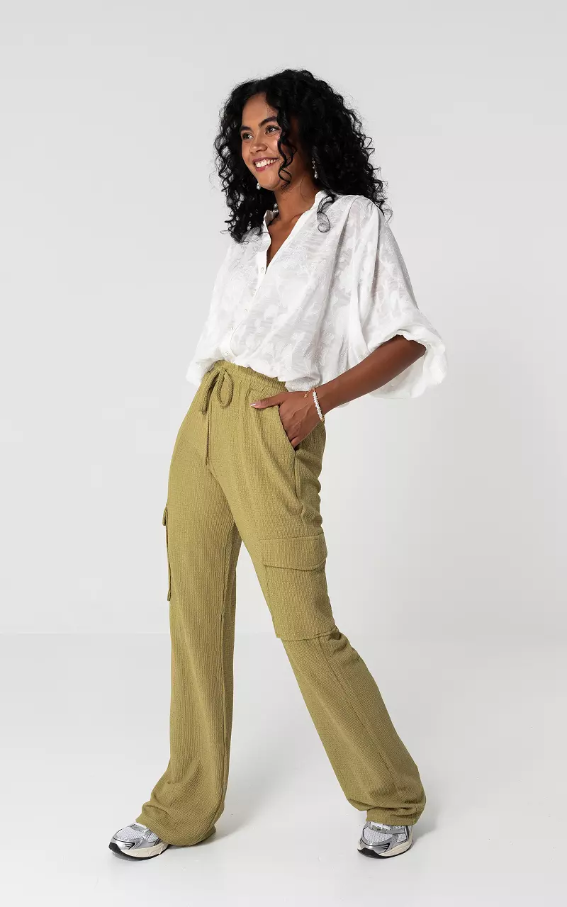 Cargo wide leg trousers Kaki