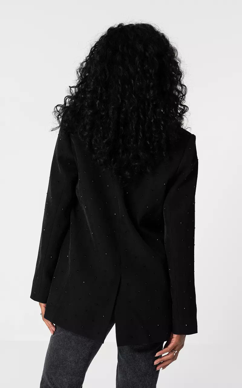 Oversized blazer with rhinestones Black