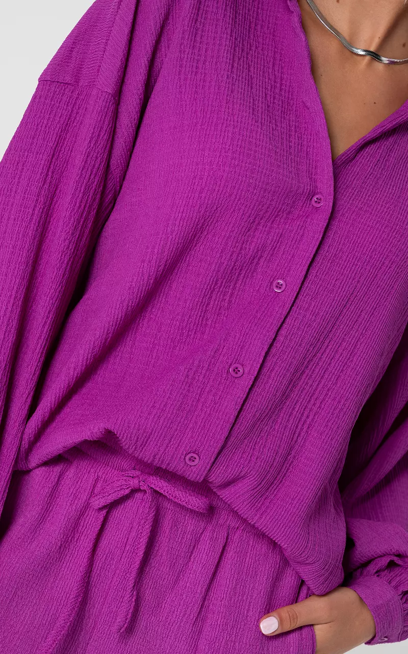 Oversized blouse with buttons Fuchsia