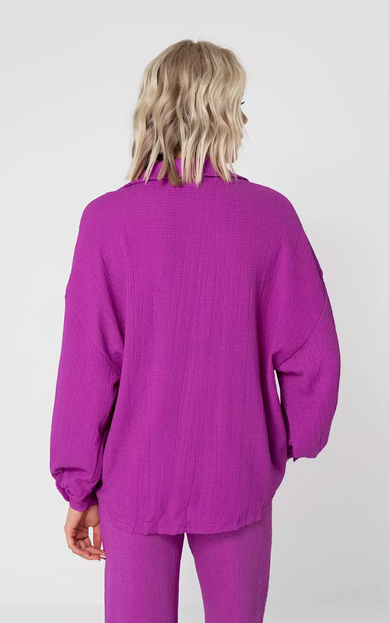 Oversized blouse with buttons Fuchsia
