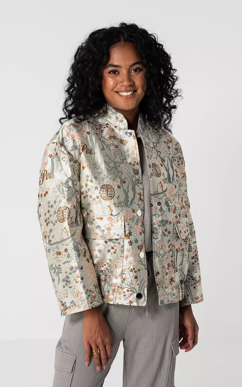 Bomber jacket with print Grey Light Grey