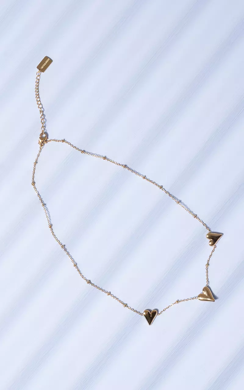 Adjustable necklace with little hearts Gold