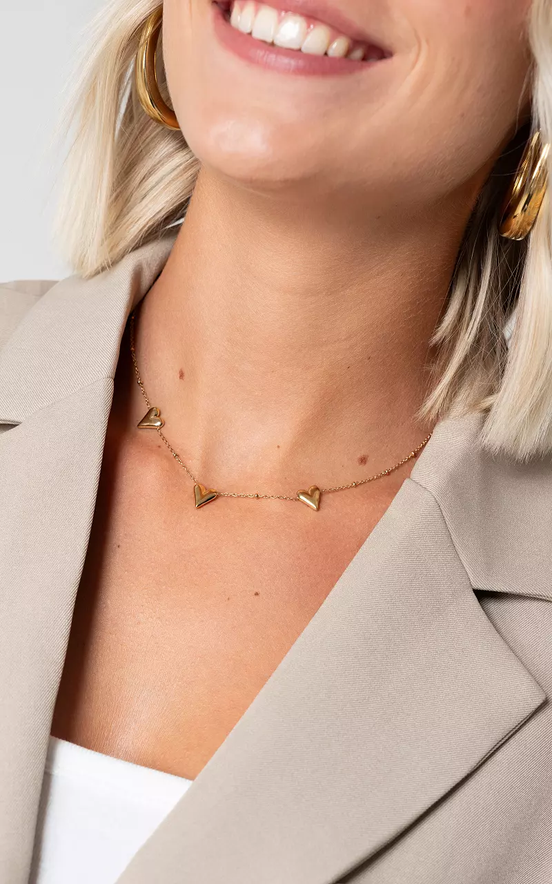 Adjustable necklace with little hearts Gold