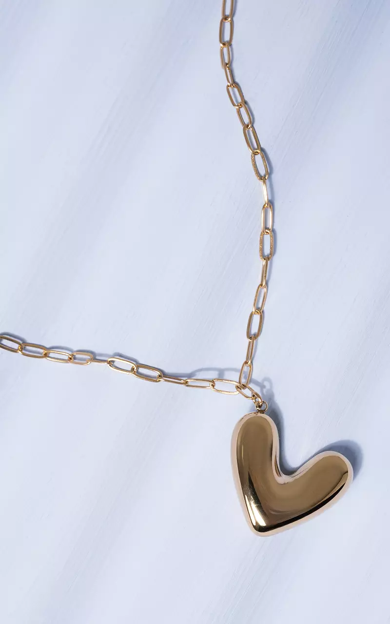 Ketting met hartjes hanger Goud