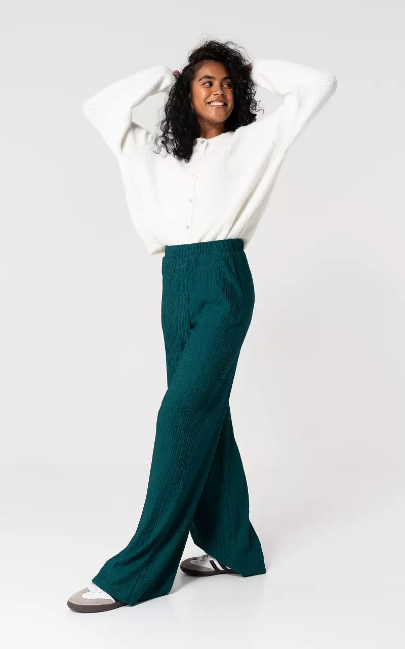 Loose fit model trousers with side pockets Petrol