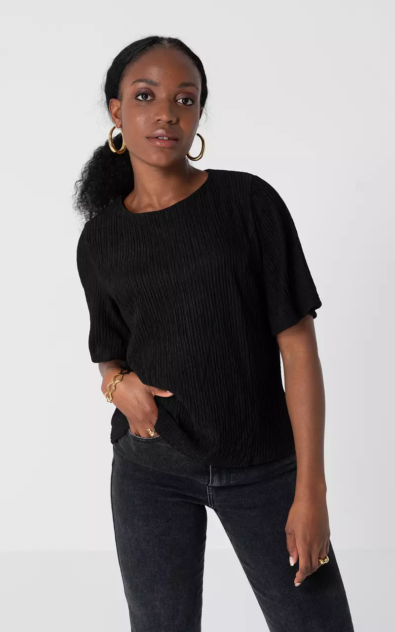 Top with structure Black