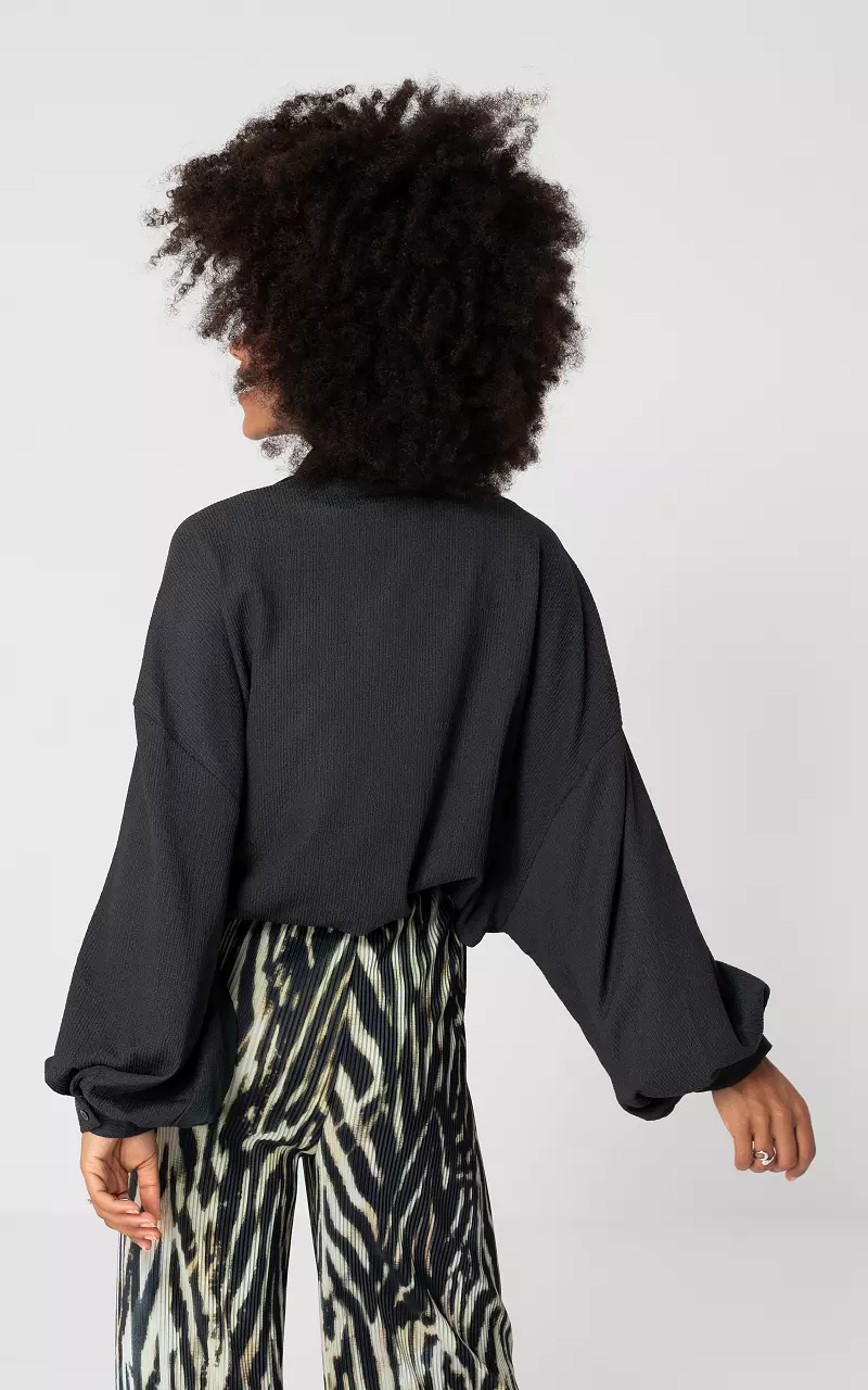 Oversized blouse with buttons Dark Grey