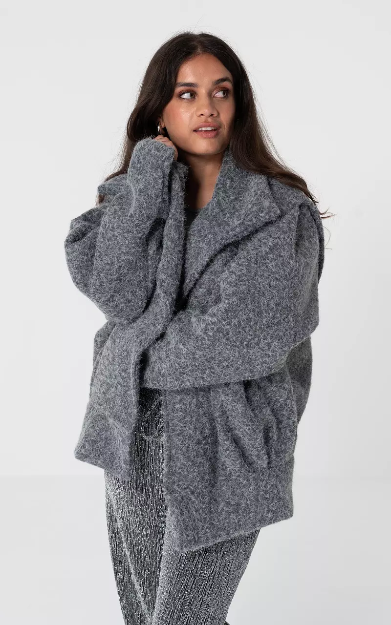 Oversized coat with side pockets Light Grey