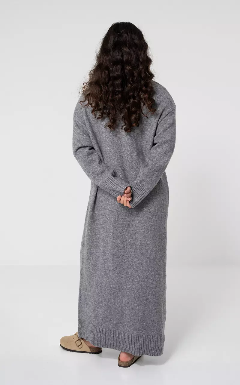 Maxikleid mit Turtleneck Grau