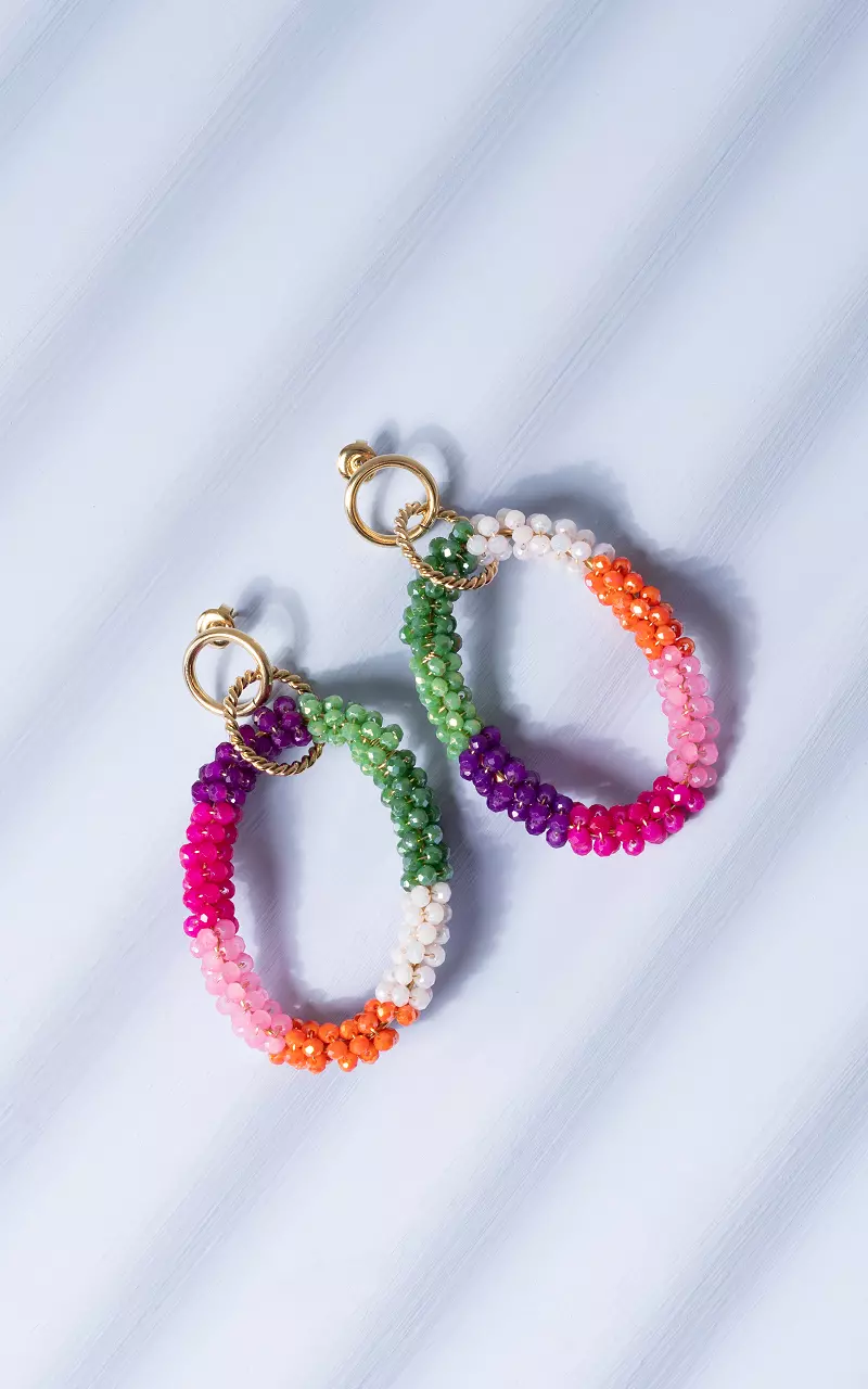 Ohrringe mit Perlen Gold Bunt