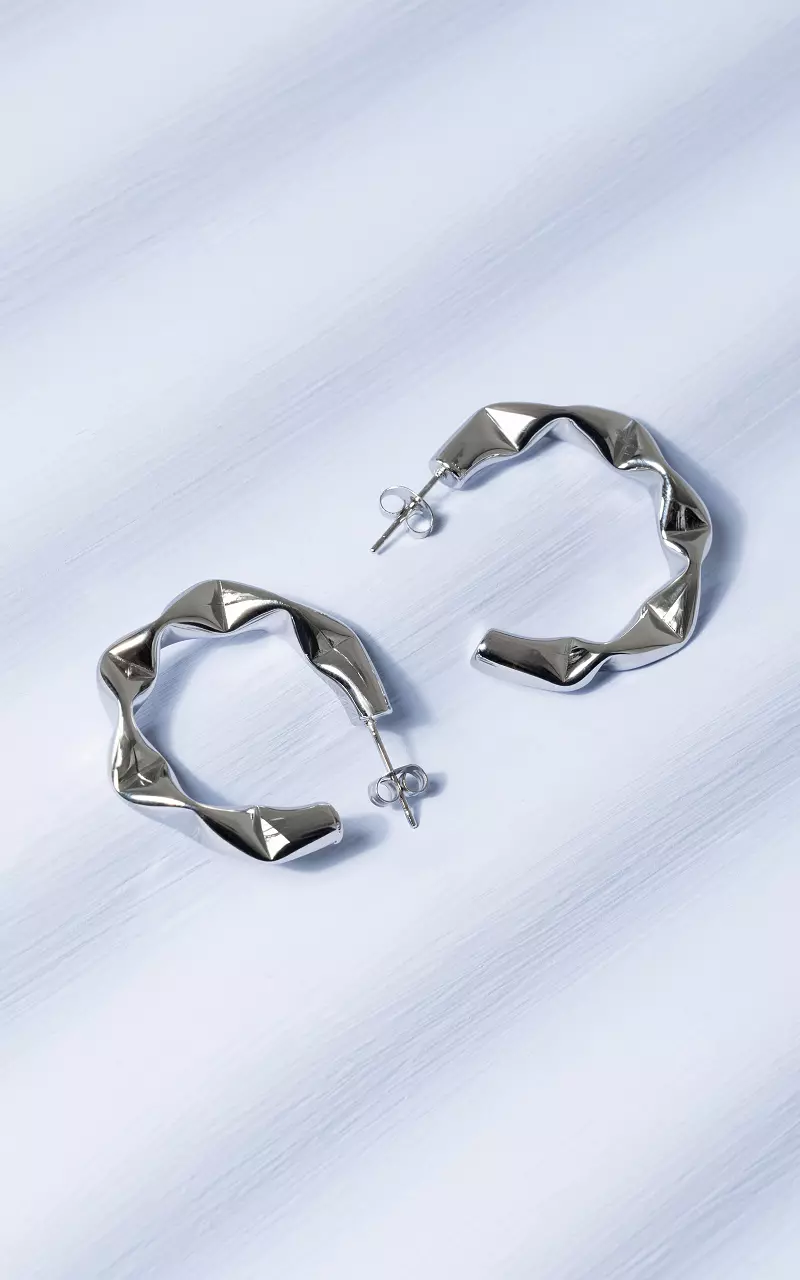 Earrings made of stainless steel Silver