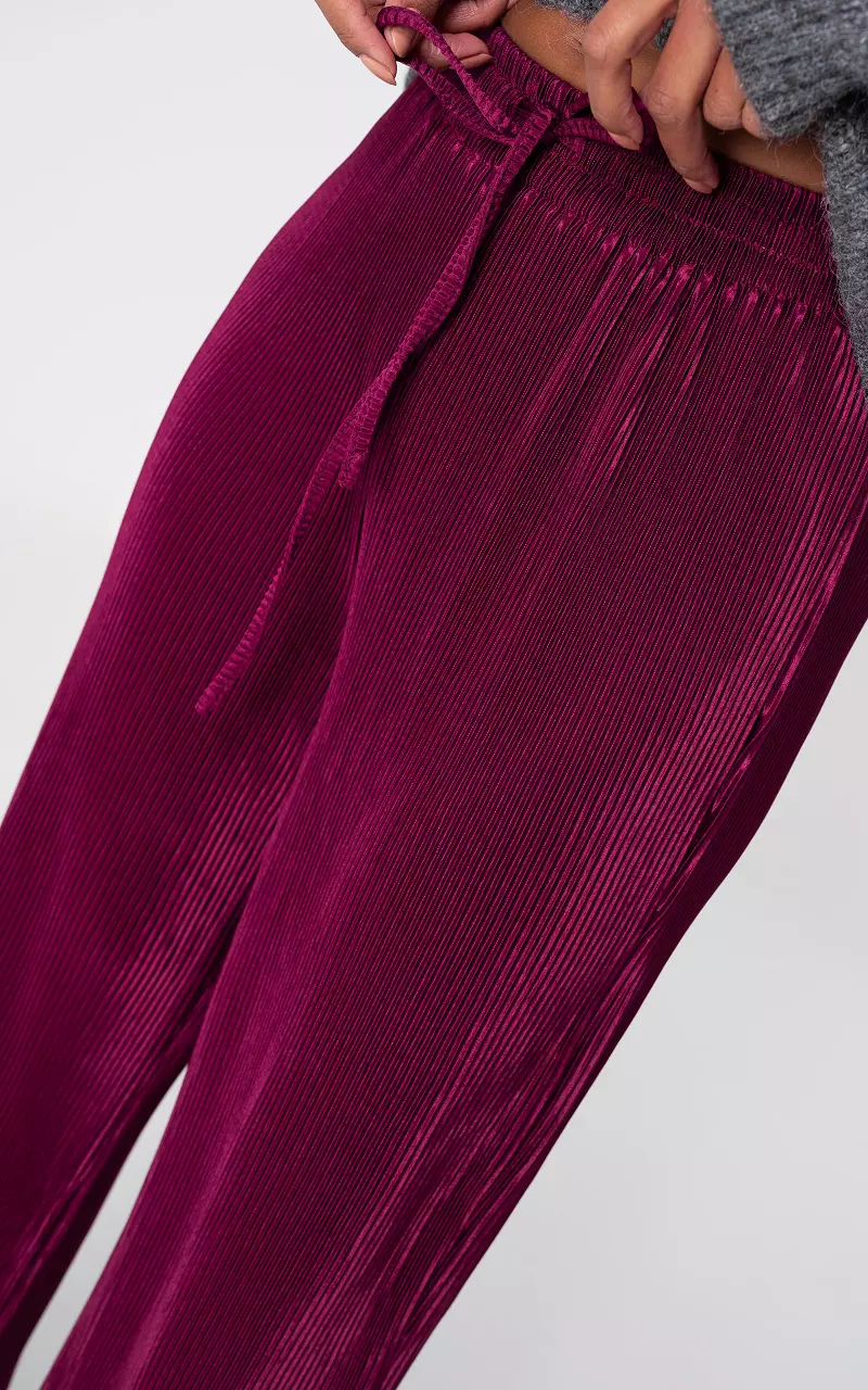 Plisseehose mit Kordelzug Bordeaux