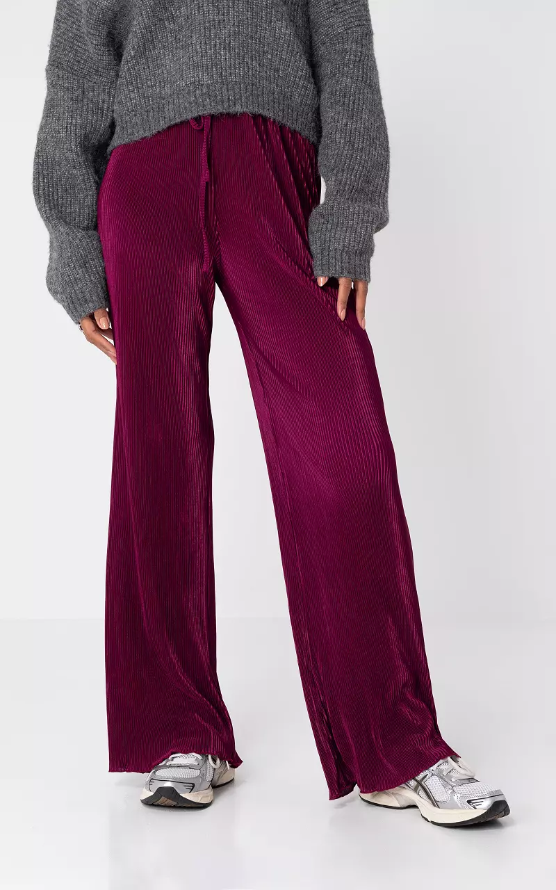 Plisseehose mit Kordelzug Bordeaux