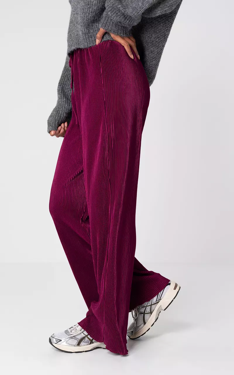 Plisseehose mit Kordelzug Bordeaux