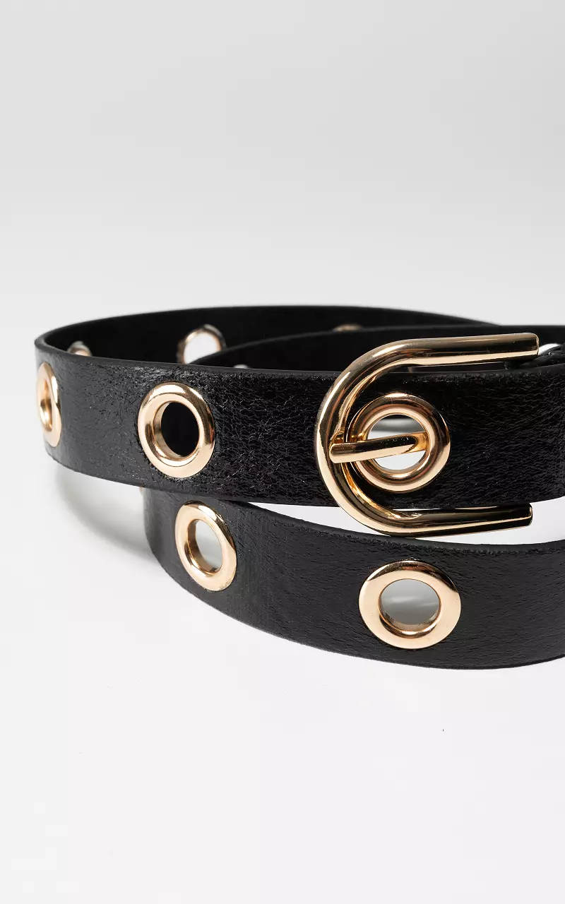 Belt with metal rings Black Gold Guts Gusto