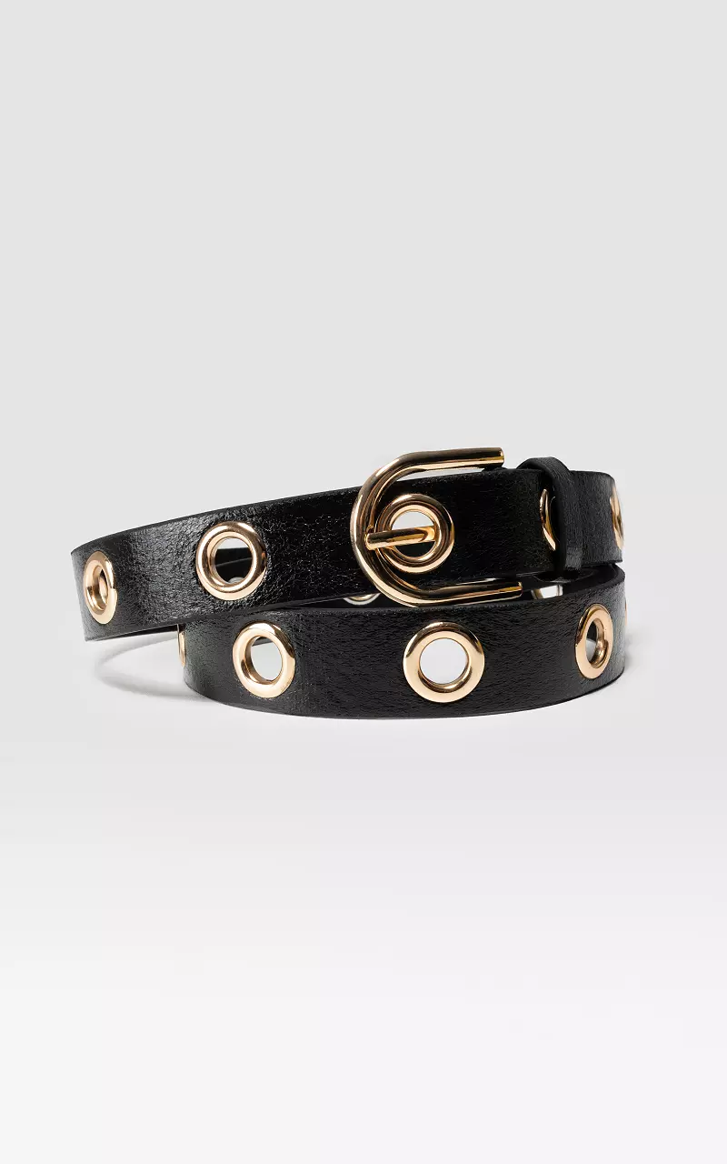 Belt with metal rings Black Gold