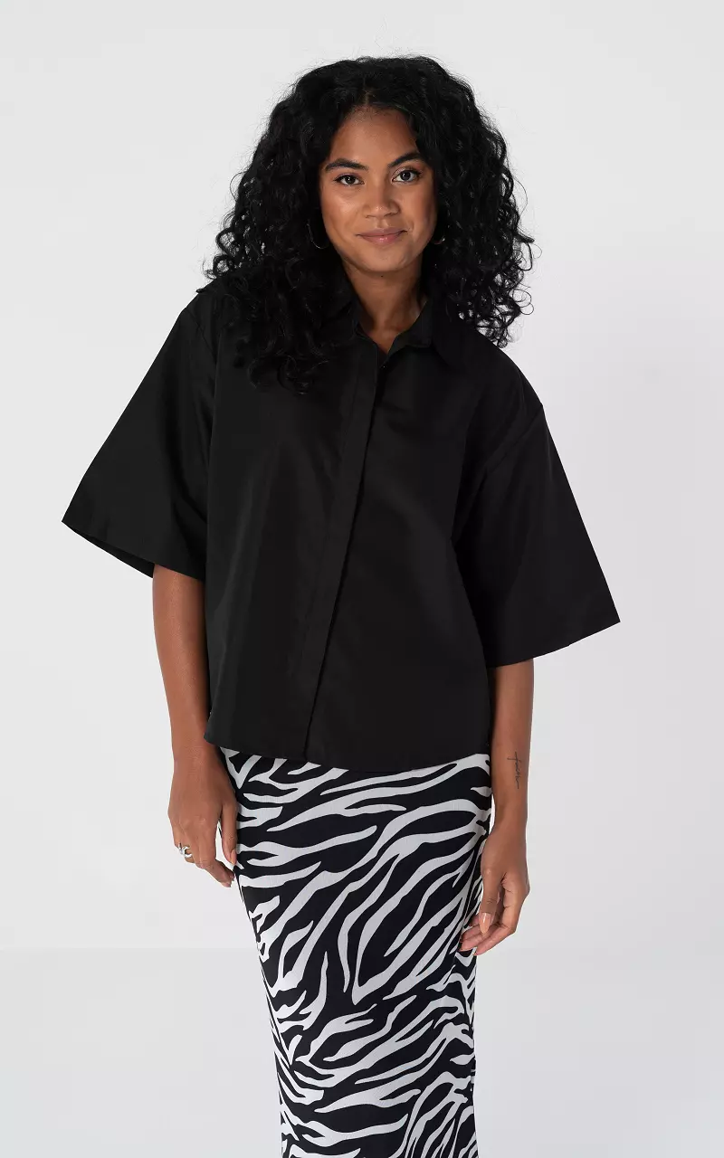 Blouse met korte mouwen Zwart