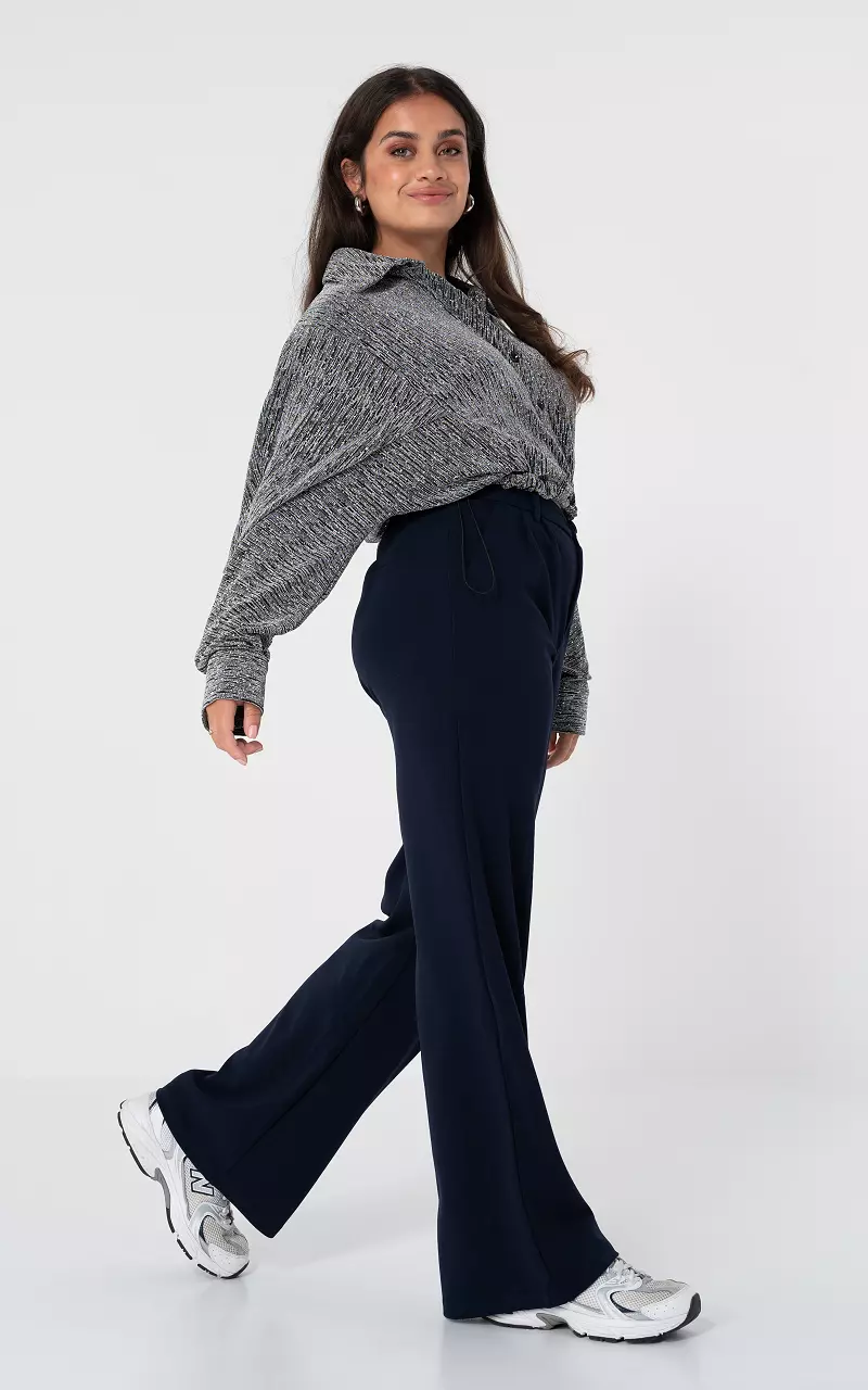 Basic wide leg trousers Dark Blue