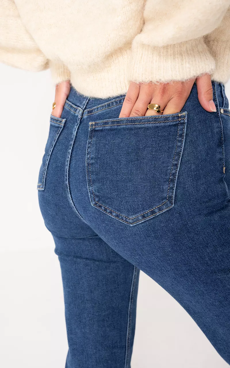 Straight fit high waist jeans Shuttle Dark Blue