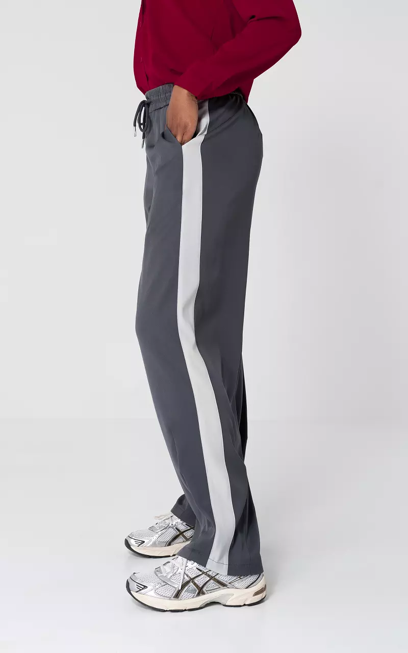 Straight fit broek met strikdetail Grijs Lichtgrijs