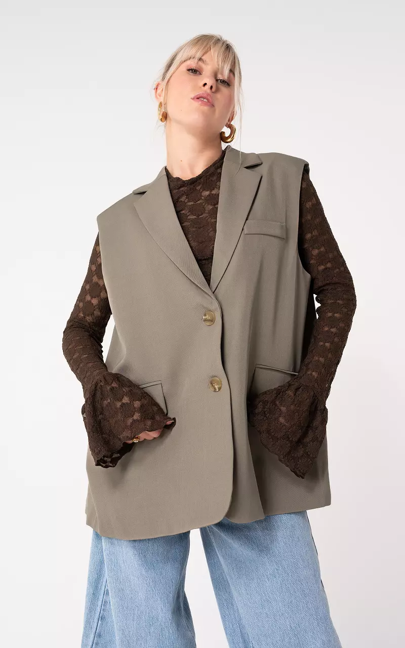Oversized gilet Light Brown