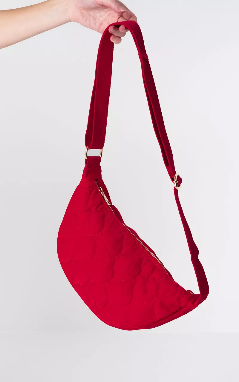 Fanny pack with gold-coloured details Red